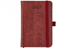 2022 Ежедневник датированный 2022 МАЛЫЙ ФОРМАТ 100х150мм А6, BRAUBERG Wood, под кожу, бордовый, 1129 оптом