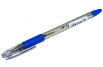 Ручка ZEBRA Z-1, шариков, корпус прозрачный, узел 0, 7мм, линия 0.5 мм, резин. упор, синяя, BP074-BL оптом