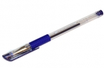 Ручка гелевая с грипом STAFF, корпус прозрачный, пишущий узел 0.5 мм, линия 0, 35мм, синяя, оптом
