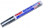 Маркер-краска лаковый (paint marker) 4 мм, СЕРЕБРЯНЫЙ, НИТРО-ОСНОВА, алюминиевый корпус, BRAUBERG PROFESSIONAL PLUS, 151448 оптом