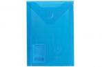 Папка-конверт с кнопкой МАЛОГО ФОРМАТА (105х148 мм), А6, синяя, 0, 18 мм, BRAUBERG, 227317 оптом