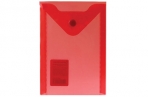 Папка-конверт с кнопкой МАЛОГО ФОРМАТА (105х148 мм), А6, красная, 0, 18 мм, BRAUBERG, 227320 оптом