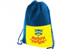 Мешок для обуви 1 отделение Мульти-Пульти "Приключения Енота", 340*420мм, карман на молнии, синий оптом