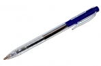 Ручка шариковая автоматическая OfficeSpace "Simply" синяя, 0, 7мм, прозрачный корпус, штрихкод оптом