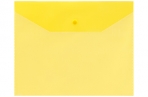 Папка-конверт на кнопке OfficeSpace А5 (190*240мм), 120мкм, полупрозрачная, желтая оптом