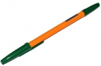 Ручка шариковая 0, 7 мм, зеленая, корпус оранжевый с зеленым колпачком оптом