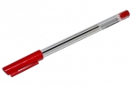 Ручка шариковая 0, 7 мм, стержень красный, корпус прозрачный с красным колпачком оптом