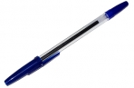 Ручка шариковая ОПТИМА, с синим стержем прозрачный корпус, 1, 0 мм,  (СТАММ) оптом