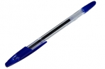 Ручка шариковая Стамм "555" синяя, 0, 7мм, прозрачный корпус оптом