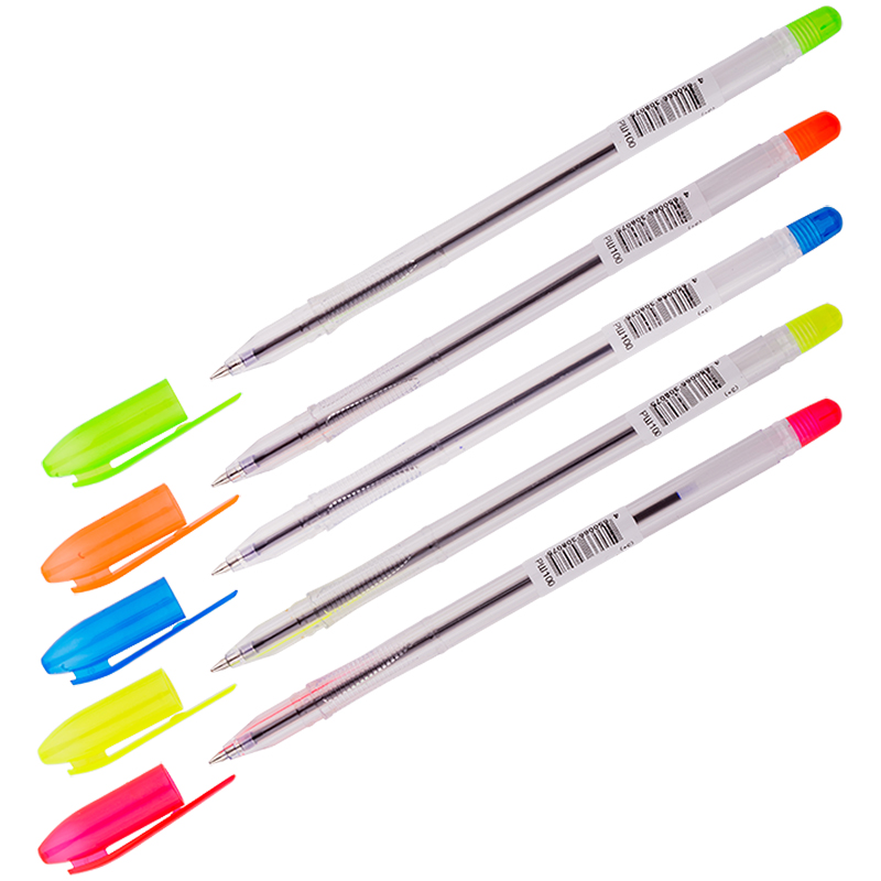 Ручка шариковая СТАММ "VeGa Neon" синяя, 0,7мм, пр оптом