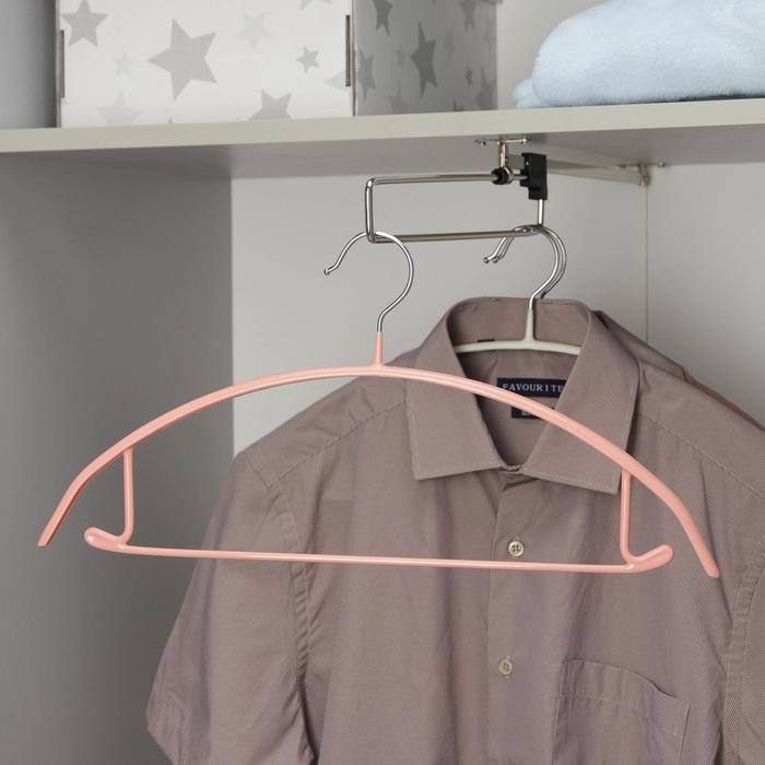 Вешалка-плечики для одежды Доляна «Мята», размер 44-46, антискользящее покрытие, цвет МИКС оптом