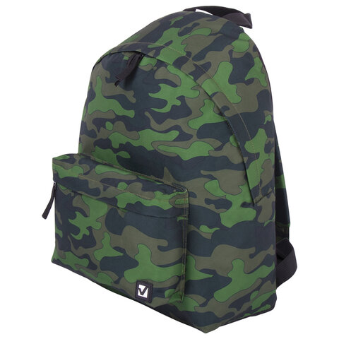 Рюкзак BRAUBERG, универсальный, сити-формат, Зеленый камуфляж, 20 литров, 41х32х14 см, 228860 оптом