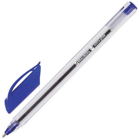 Ручка шариковая масляная BRAUBERG "Extra Glide", СИНЯЯ, трехгранная, узел 1 мм, линия письма 0,5 мм, 141700 оптом