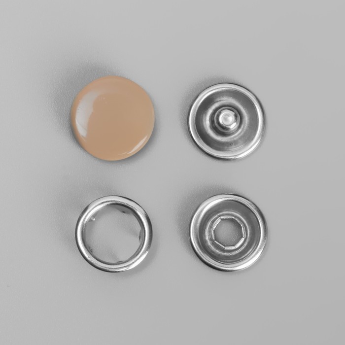 Кнопки рубашечные, закрытые, d = 9,5 мм, цвет бежевый оптом