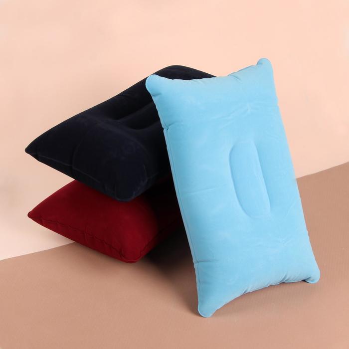 Подушка дорожная, надувная, 24 ? 28 см, цвет МИКС оптом
