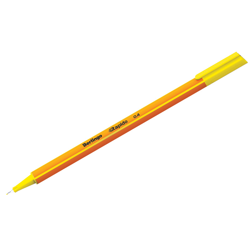 Ручка капиллярная Berlingo "Rapido" желтая, 0,4мм, оптом