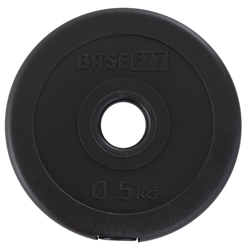 Диск пластиковый BASEFIT BB-203 0, 5 кг, d=26 мм, черный, УТ-00019750 оптом