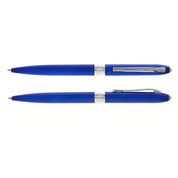 Ручка шариковая поворотная, 0.7 мм, под логотип, стержень синий, синий корпус оптом