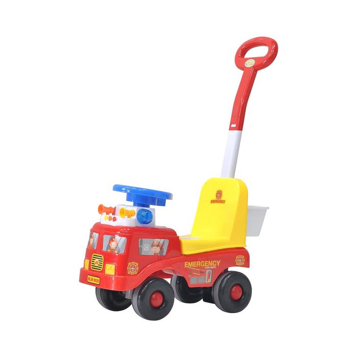 Детская Каталка Everflo «Пожарная машина», red, с родительской ручкой оптом