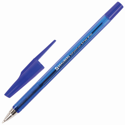Ручка шариковая BRAUBERG "Black Jack", СИНЯЯ, корпус тонированный синий, узел 0,7 мм, линия письма 0,35 мм, 141296 оптом