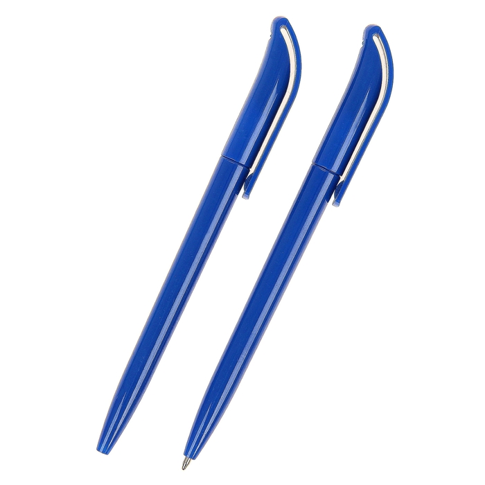 Ручка шариковая поворотная, 0.5 мм, под логотип, стержень синий, синий корпус оптом