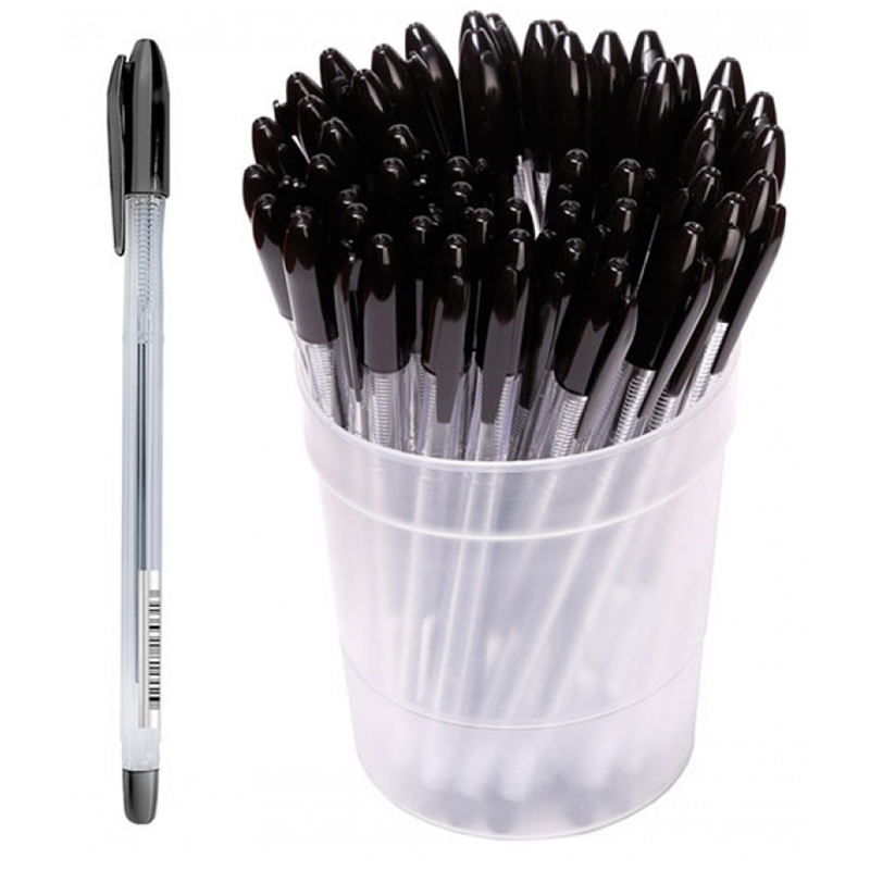 Ручка шариковая СТАММ "VeGa" черная, 0,7мм, прозра оптом