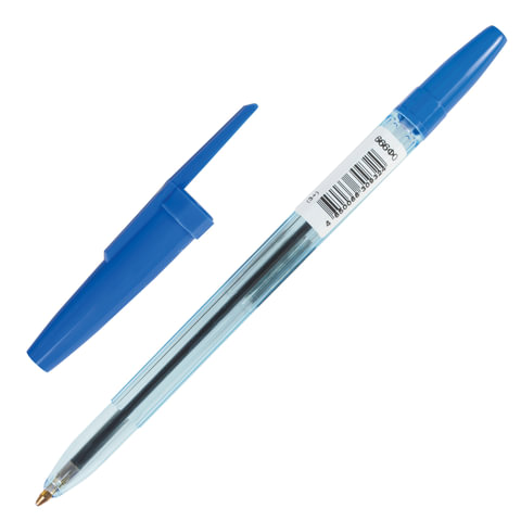 Ручка шариковая масляная "Офис", СИНЯЯ, корпус тонированный синий, узел 1 мм, линия письма 0,7 мм, ОФ999 оптом