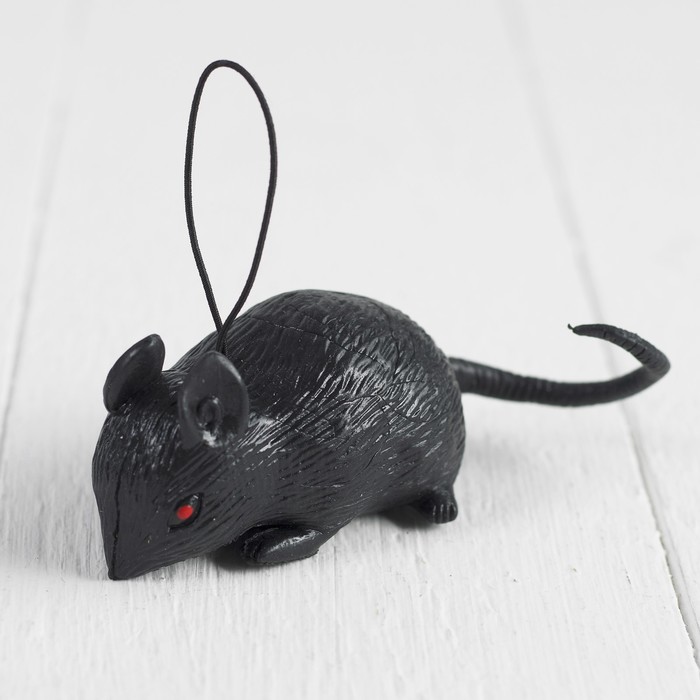 Прикол «Мышь», резиновая, цвет чёрный оптом