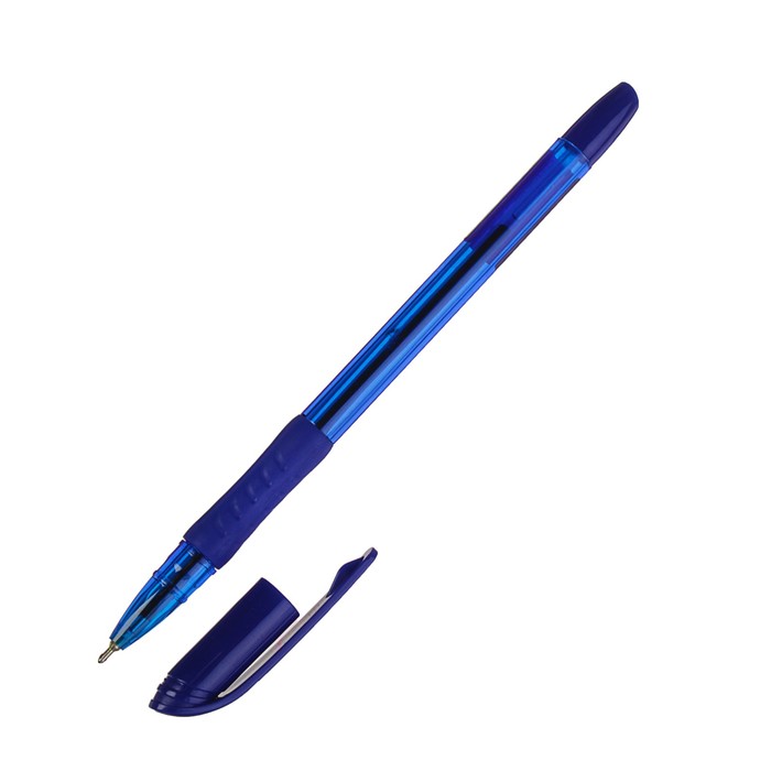 Ручка шариковая Songar Smart ink, игольчатый пишущий узел 0.7 мм, синие чернила, резиновый упор оптом