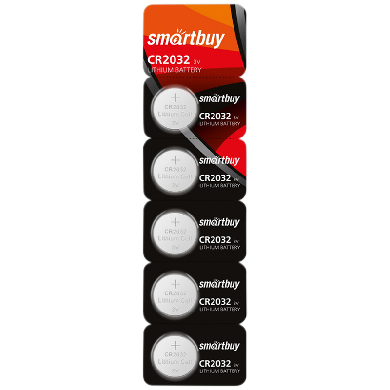 Батарейка SmartBuy CR2032 литиевая, BC5 оптом