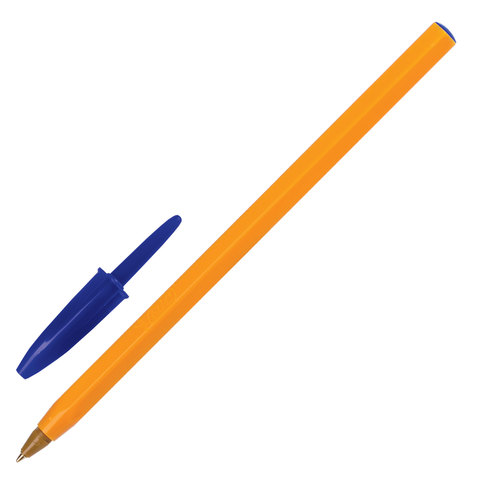 Ручка шариковая BIC "Orange", СИНЯЯ, корпус оранжевый, узел 0,8 мм, линия письма 0,3 мм, 8099221 оптом