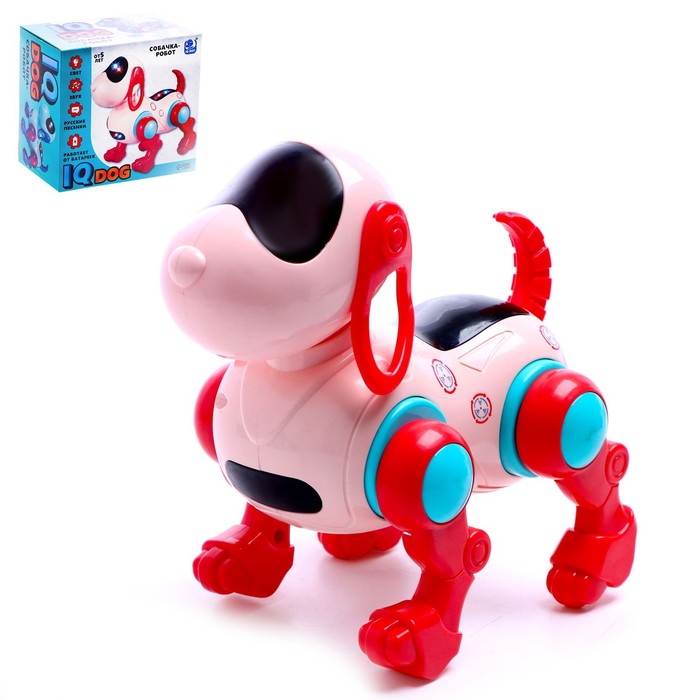 Собака IQ DOG, ходит, поёт, работает от батареек, цвет розовый оптом