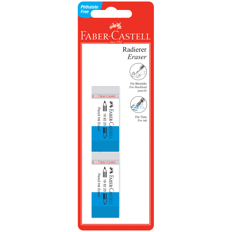 Набор ластиков Faber-Castell "PVC-Free" 2шт., прям оптом