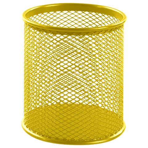 Подставка-органайзер BRAUBERG "Germanium", металлическая, круглое основание,100х89 мм, желтая, 231980 оптом