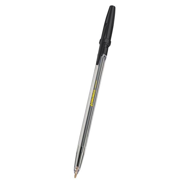 Ручка шариковая Corvina 51, 1 мм, черная, прозрачный шестигранный корпус оптом