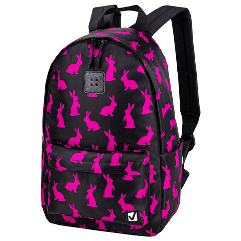 Рюкзак BRAUBERG POSITIVE универсальный, потайной карман, "Pink Rabbits", 42х28х14 см, 270780 оптом