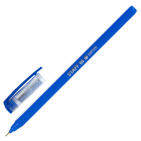 Ручка шариковая масляная STAFF Basic "OBP-320", СИНЯЯ, корпус голубой, узел 0,7 мм, линия письма 0,35 мм, 143023 оптом