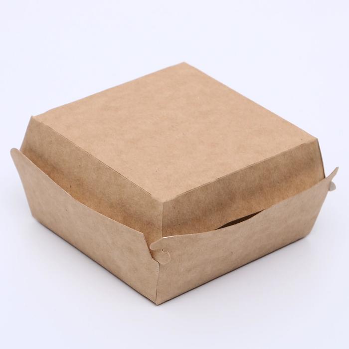 Упаковка для бургеров, крафт, 10 х 10 х 6 см оптом