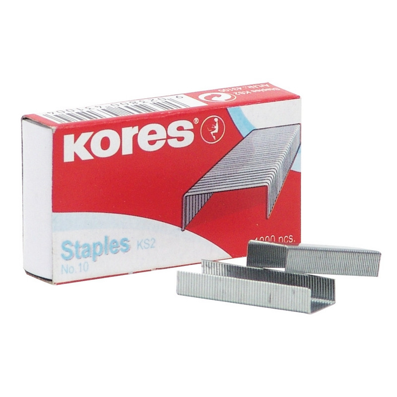 Скобы для степлера N10 KORES никелированные (2-20 лист.) 1000 шт в упаковке оптом