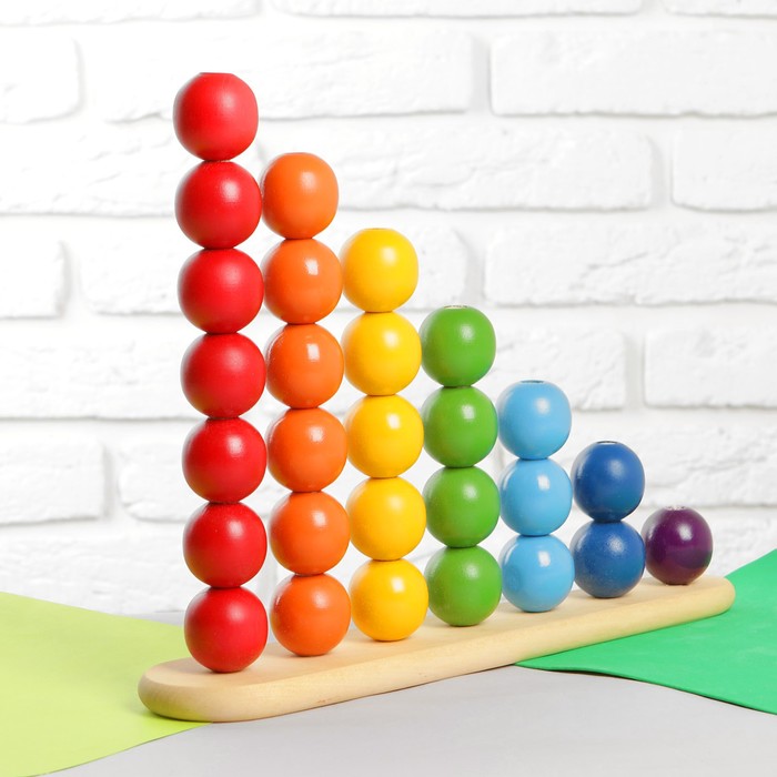 Пирамидка «Абака радуга с шариками», шарик: 3,2 см оптом
