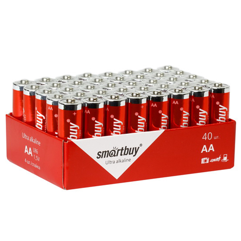 Батарейка SmartBuy AA (LR06) алкалиновая, OS40 оптом