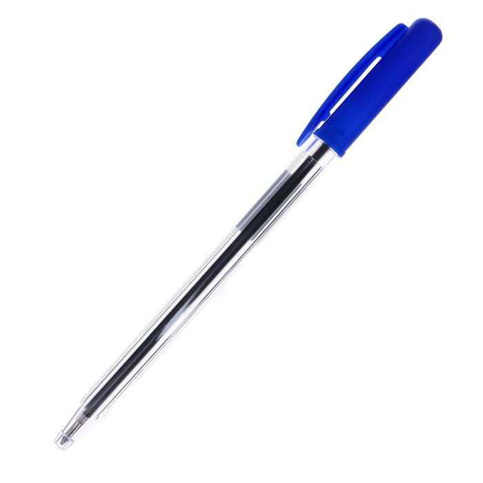 Ручка шариковая, поворотная, пишущий узел 1,0 мм., стержень синий, корпус прозрачный оптом