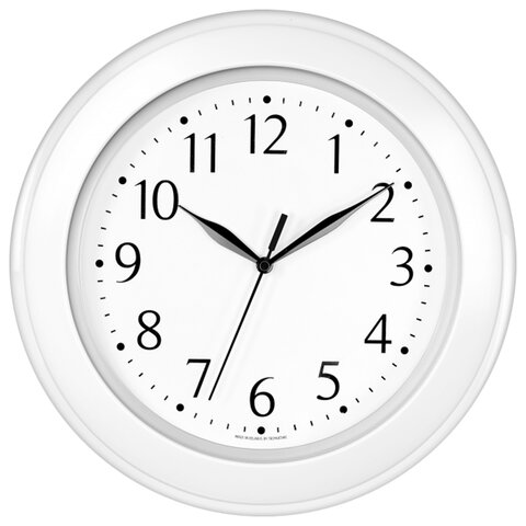 Часы настенные TROYKATIME (TROYKA) 122211201, круг, белые, белая рамка, 30х30х3,8 см оптом