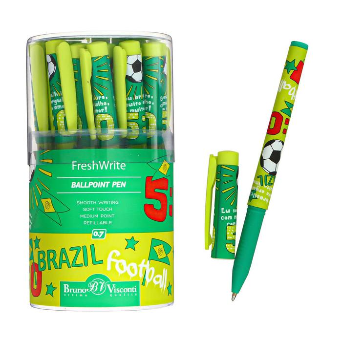 Ручка шариковая FreshWrite "Футбол.Чемпионы.Бразилия", 0,7 мм, синие чернила оптом
