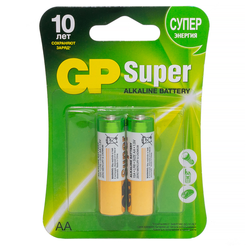 Батарейка GP Super AA (LR06) 15A алкалиновая, BC2 оптом
