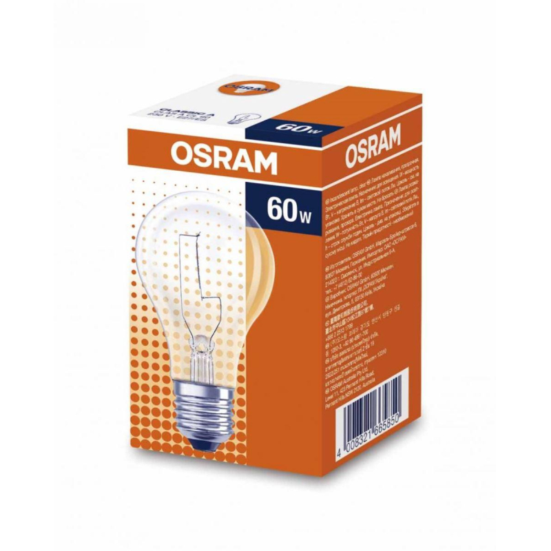 Лампа накаливания OSRAM CLAS A CL 60W 230V E27 оптом