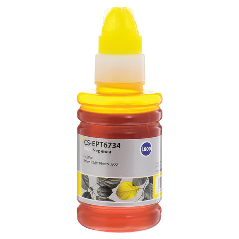 Чернила CACTUS (CS-EPT6734) для СНПЧ EPSON L800/L810/L850/L1800, желтые, 0,1 л оптом