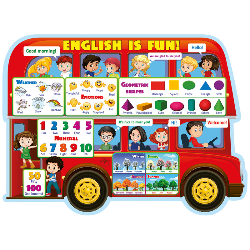 Плакат настенный Праздник "English is fun", картон оптом
