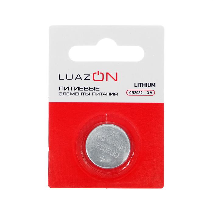 Батарейка литиевая LuazON, CR2032, блистер, 1 шт оптом
