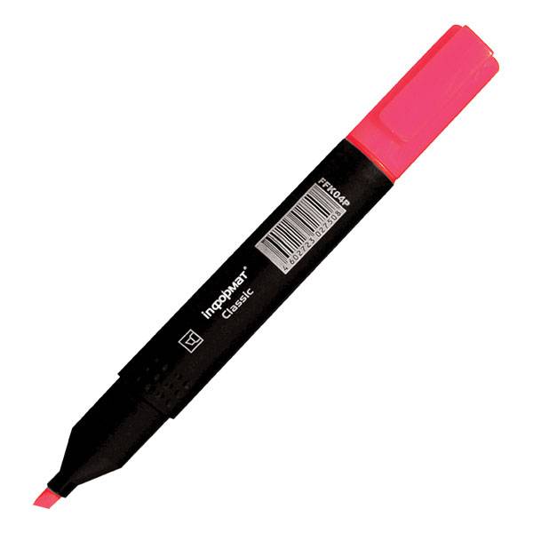 Маркер текстовый INFORMAT CLASSIC 15 мм розовый скошенный оптом